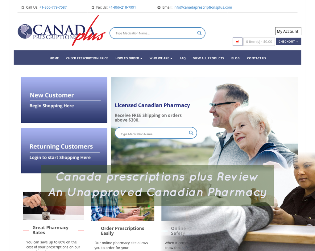 Canada Prescriptions Plus Review - An Unapproved Canadian Pharmacy